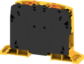 Through terminal block, push-in connection, 95 mm², 232 A, 8 kV, black/yellow, 2694170000