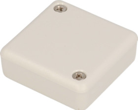 ABS miniature enclosure, (L x W x H) 40 x 40 x 15 mm, light gray (RAL 7035), IP54, 1551QGY