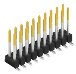 Pin header, 20 pole, pitch 2.54 mm, angled, black, 10049878