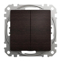 Przycisk podwójny, wenge, efekt drewna, Sedna Design i Elements SDD181118