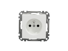 SEDNA DESIGN & ELEMENTS Gniazdo pojedyncze z uziemieniem z przesłonami białe SDD111011 SCHNEIDER ELECTRIC