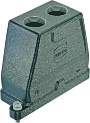 Grommet housing, size 16B, die-cast aluminum, 2 x M32, straight, screw locking, IP65/IP68/IP69/IPX9K, 19400160432