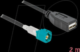 90488 HF cable, HSD Z plug &gt; USB A socket, 2m