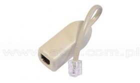 Mikrofiltr ADSL złącze męskie 6p2c na złącze żeńskie 6p2c