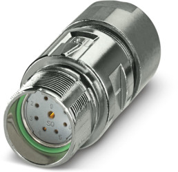 Jack, 9 pole, crimp connection, standard/ONECLICK quick locking system, straight, 1629125