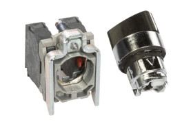 Przełącznik 2 położeniowy pokrętło 22mm czarny 1Z 1R bez samopowrotu XB4BD25