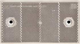 1257001 Trailer - reflector, rectangular, with hole, white