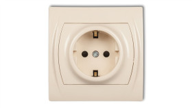Logo Gniazdo Pojedyncze Z/U Schuko Beżowy 1Lgp-1Sp