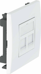 Technologia danych jednostki instalacyjnej dla 2 modułów połączeniowych OBO Bettermann, 6119494, biały, (S x G) 84 mm x