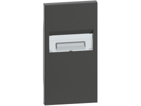 LIVING NOW Plakietka lampki przeszkodowej - 2 moduły - czarna KG71 LEGRAND