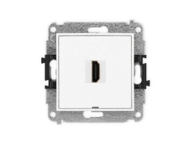 MINI Mechanizm gniazda pojedynczego HDMI 2.0, bez pola opisowego biały mat 25MHDMIBO-3 KARLIK