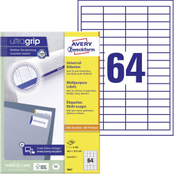 Avery-Zweckform 3667 All-purpose labels White Paper 48.5x16.9mm 6400 pcs
