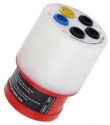 AdaFMCEE adapter - przejście: wtyk CEE 16A 3P+N+PE / 5 gniazd bezpiecznych Ø4, 415V~/kat.IV, WYPRZEDAŻ