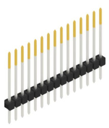 Pin header, 15 pole, pitch 2.54 mm, straight, black, 10046833