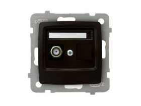 KARO Gniazdo antenowe pojedyncze typu "F" czekoladowy metalik GPA-1SF/m/40 OSPEL