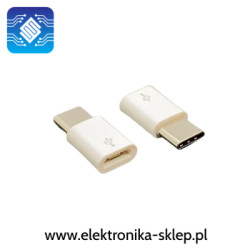 Adapter microUSB / USB-C Biały