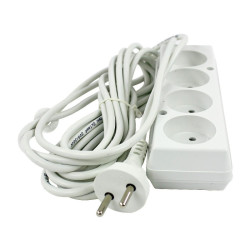 Przedłużacz 4-gniazdowy bez uziemienia 5-metrowy Plastrol