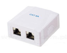 Ekranowana puszka natynkowa, kat. 6a, 2x RJ-45