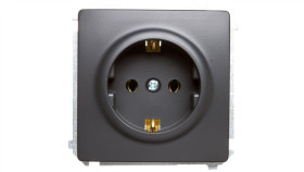 Simon Basic Gniazdo Pojedyncze Z/U Schuko 16A, 250V Grafit Matowy Bmgsz1.01/28