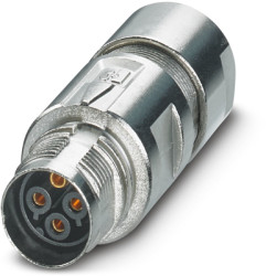 Jack, 4 pole, crimp connection, standard/ONECLICK quick locking system, straight, 1628957