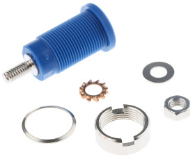 Gniazdo bananowe Żeński Śruba typ Gniazdo bananowe Niebieski 32A Schutzinger rozmiar 4 mm