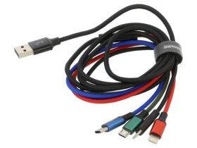Kabel High Speed, USB 2.0 1,2m czarny tekstylny 3,5A CA1T4-A01
