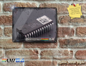 Commodore 64 SID Chip on Rustic - Metal Sign