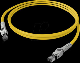 CP1OYMSMS0005 Cat.6a patch cable, S/FTP, VarioBoot, yellow, 0.5 m