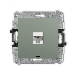 MINI Mechanizm gniazda komputerowego pojedynczego 1xRJ45, kat. 6, 8-stykowy, bez pola opisowego szałwiowy 61MGKBO-3