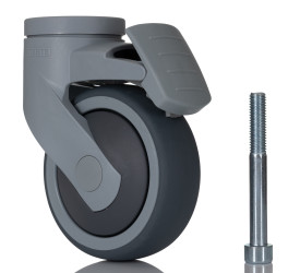 Koło samonastawne średnica kabla 100mm Pojedyncza śruba Tente 100kg wysokość całkowita 137mm