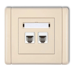 FLEXI Gniazdo telefoniczne podwójne 2xRJ11, 4-stykowe, beznarzędziowe beżowy 1FGT-2