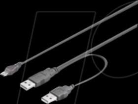 93587 USB 2.0 dual-power hi-speed cable, 0.6 m