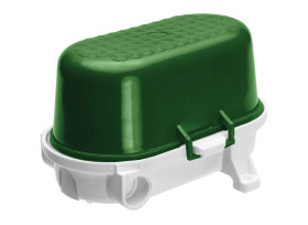Oprawa kanałowa OVAL-7040B/K, E27, 40W, biała-bakelit, klosz zielony-polipropylen, IP54, oprawa sygnalizacyjna A1170-P4