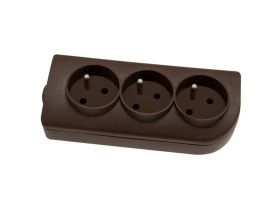 Rozgałęźnik do przedłużacza 3-gniazda z/u brązowy GN-30-3