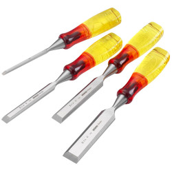 Irwin IWHT18101-0 M373 Bevel Edge Chisel Splitproof Handle Set 4 Piece