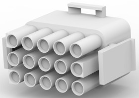 Plug housing, 15 pole, pitch 6.35 mm, straight, natural, 2-480710-0