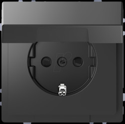 MEG2310-6034 Earthing contact outlet, hinged cover, anthracite, System Design