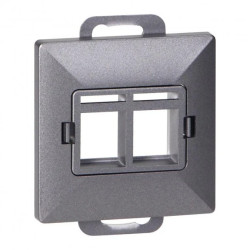 Płytka czołowa + 2xRJ45 Pearl, PC+ARJ45/P2, antracyt,OR-OE-7717/2/A