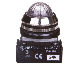 Lampka sygnalizacyjna 30mm bezbarwna 24V AC/DC żarówka W0-L-NEF30LE/24V B