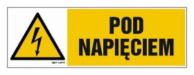 ZNAK - HB008 Pod napięciem 15 x 5 cm FN - Folia samoprzylepna
