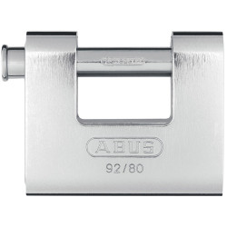 ABUS 20072 92/80mm Monoblock Brass Body Shutter Padlock