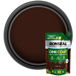 Ronseal KCB.8174503.50100.73 One Coat Shed &amp; Fence Refill Pouch Dark Oak 950ml