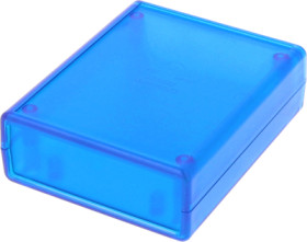ABS device enclosure, (L x W x H) 95 x 76 x 30 mm, blue/transparent, IP54, 1593BBTBU