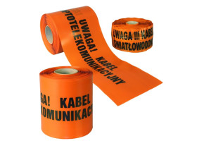 Taśma oznaczeniowa 252 pomarańczowa 200mm x 100mm UWAGA KABEL ŚWIATŁOWODOWY PZ-2520016-20010Ś0 ANTICOR