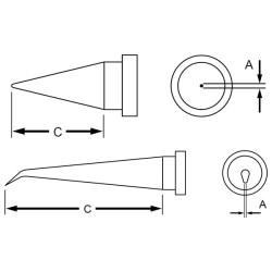 Weller T0054449899 LT 1LNW Solder Tip - Conical Tip Long - &#xD8;0.1 x 25.4mm