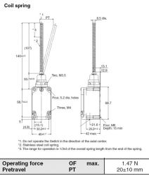 WLNJ-Y-N, wyłącznik krańcowy, pręt elastyczny, sprężyna okrągła, 1 NC/1 NO, przyłącze M20, OMRON