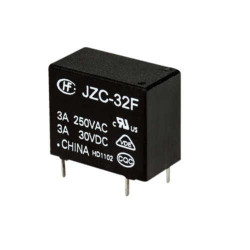 Przekaźnik; elektromagnetyczny miniaturowy; HF32F-012-ZS (JZC32F); 12V; DC; 1 styk przełączny; 3A; 250V AC; 3A; 30V DC; do druku