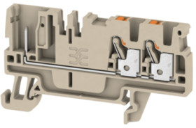 Through terminal block, push-in connection, 0.5-2.5 mm², 3 pole, 24 A, 8 kV, dark beige, 1514000000