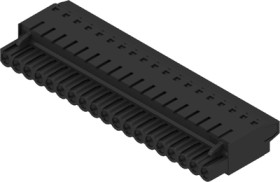 Socket header, 19 pole, pitch 5.08 mm, straight, black, 1501210000