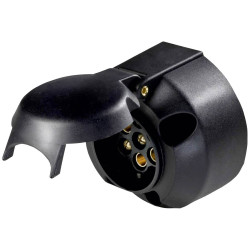 AS Schwabe 61473 Trailer socket 7-pin socket Push-Fit Systems Black